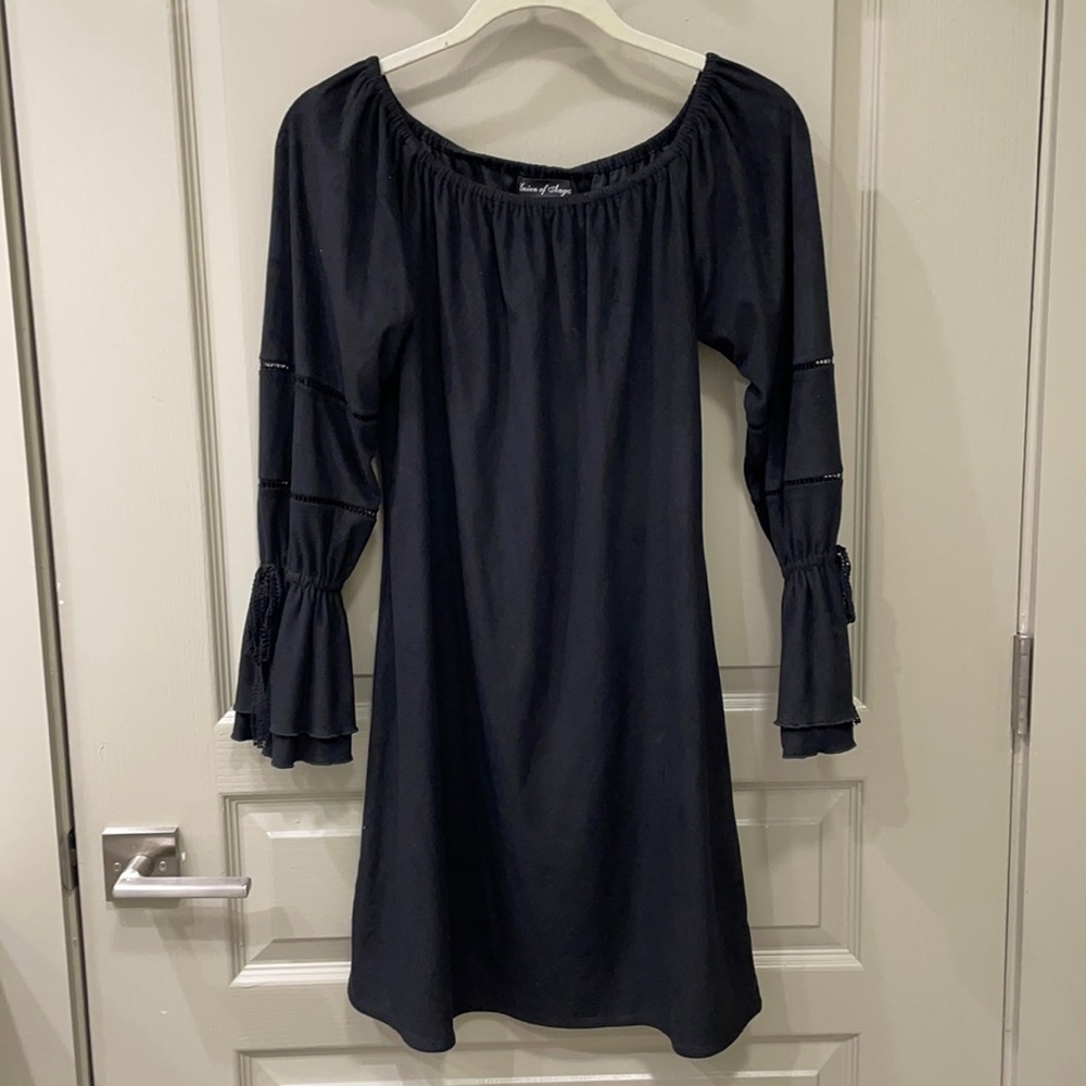 Suede black dress